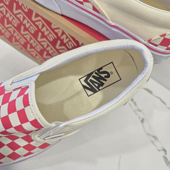 Vans off the wall Classic slip on primary check red and white - Picture 5 of 14